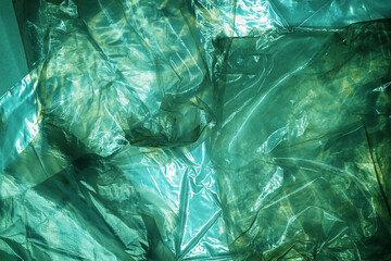 Obraz premium Texture of glossy polyethylene plastic sheet material crumpled and wrinkled