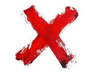 Isolated Rough red X mark