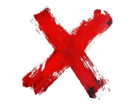 Isolated Rough red X mark