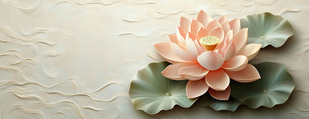 Peach lotus serene water texture background