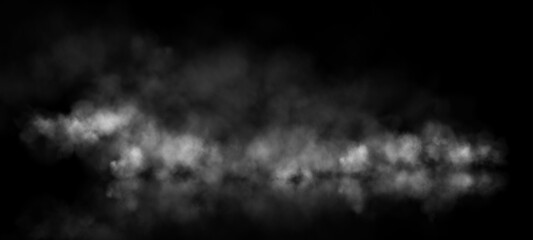 A smoky and misty effect featuring soft, cloudy white shapes spreading out on a transparent checkered background, ideal for atmospheric or special effects designs.	