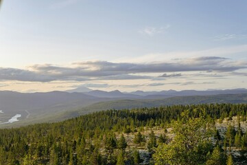Sunset view over Norway