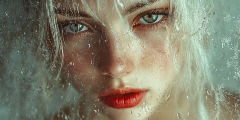 Woman's Face Behind Window