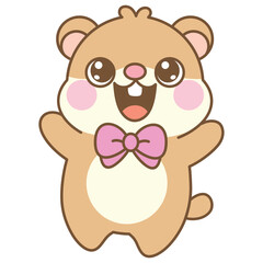 cute kawaii Groundhog outline cartoon doodle illustration
