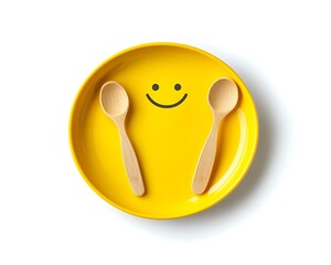 Fototapeta premium smiley face with PLATE