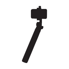 Smartphone on a Gimbal Tripod Silhouette Vector Illustration