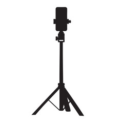 Smartphone Tripod Silhouette Vector Illustration