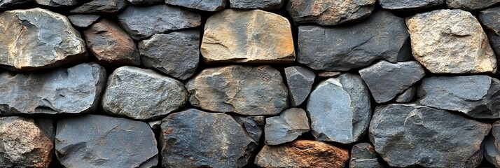 Obraz premium A background of rough stone walls with visible cracks and natural imperfections.