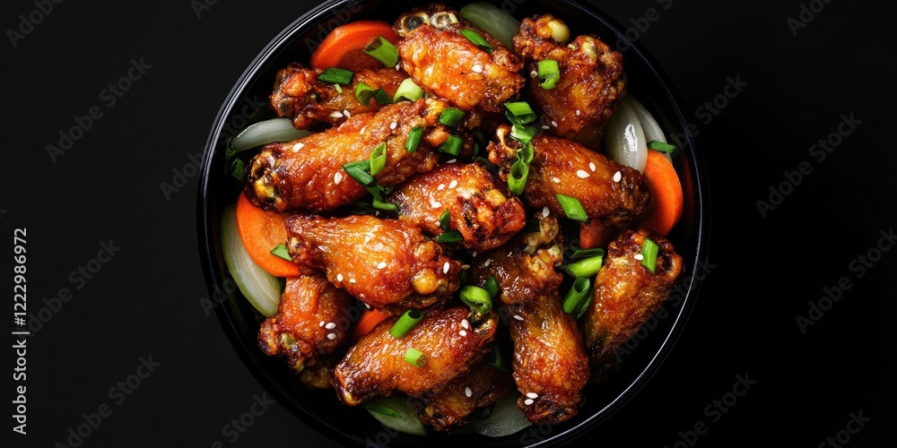 Wall mural Chicken Wings with Vegetables