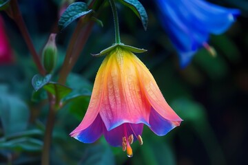 Buds and one pink flower of Hemerocallis  fulva in July , Catharanthus pink flower in the garden ,Lilium crimson colour, with white tips, growing on the summer garden,Romulea clusiana 
