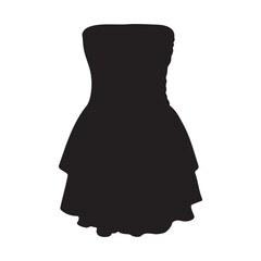 Women's Summer Cocktail Dress Silhouette Vector Illustration