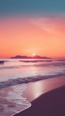 Obraz premium Sunrise beach shoreline astronomy.