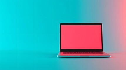 Sleek Data Visualization Dashboard on Laptop with Vibrant Blue Background