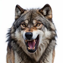 Obraz premium wolf roars isolated on white background