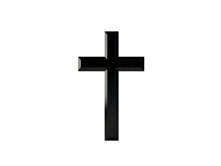 Isolated black christian cross symbol