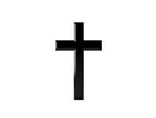 Isolated black christian cross symbol