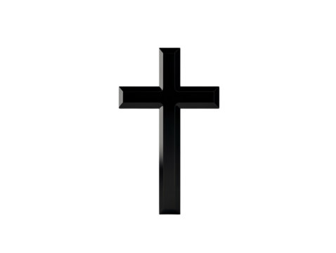 Isolated black christian cross symbol
