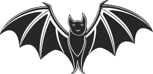 Vector-Style Bat Logo with Intense Expression