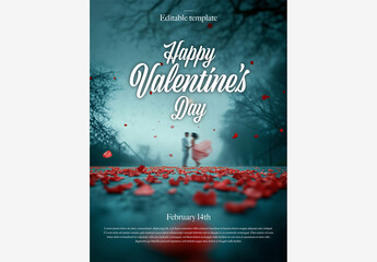 Celebrate Love with a Creative Happy Valentine's Day Flyer Template - PSD Templates for Photoshop Valentines Day Template