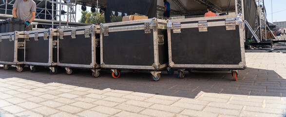 Stage equipment before the concert.