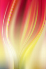 Silk red scarlet satin background with soft delicate folds and ribbons.