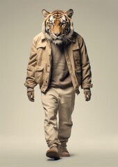 Fototapeta premium Tiger wildlife walking animal.