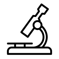 Microscope Icon with Trendy Line Style