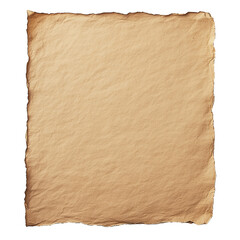 Brown antique drawing paper, isolated, no background. Png paper isolated
