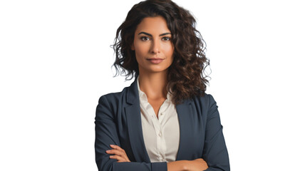 Confident businesswoman isolated on transparent background PNG.

