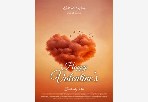 Celebrate Love with Creative Valentine's Day Flyer Template - Free PSD Download for Stunning Designs Valentine's Day Template