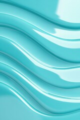 Glossy turquoise abstract wave pattern