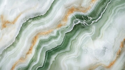 Obraz premium Abstract marble background in shades of green and white, with swirling textures and intricate vein details, giving a sense of natural elegance