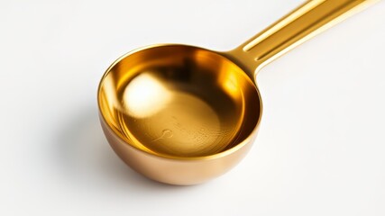 Golden Coffee Spoon, Empty, High-Quality, Bright, Detailed