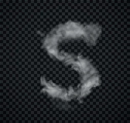 Alphabet of fog and clouds