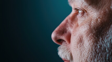 Obraz premium Macro close-up of the jawline with fine lines and uneven skin tone