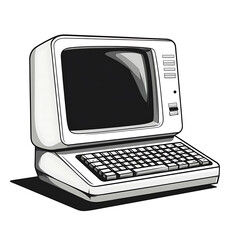 a computer with a screen and keyboard.