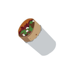 Burrito food tortilla wrap emoji vector illustration