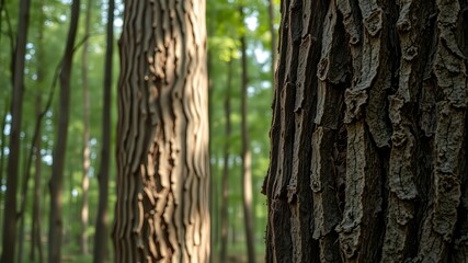 Obraz premium Intricate Tree Bark Texture Close-Up Forest Scene