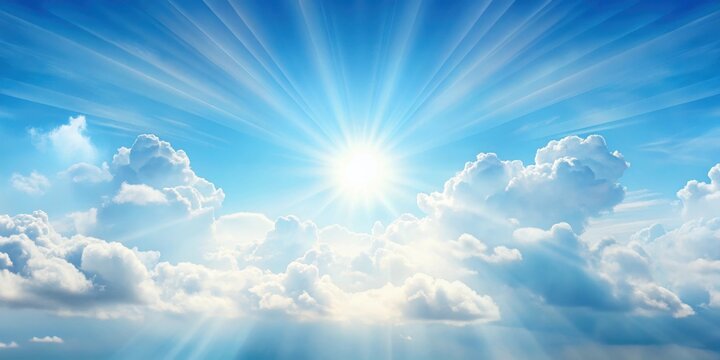 Soft white clouds in the sky with a light blue background and a few rays of sunlight peeking through , light, white,  light, white,