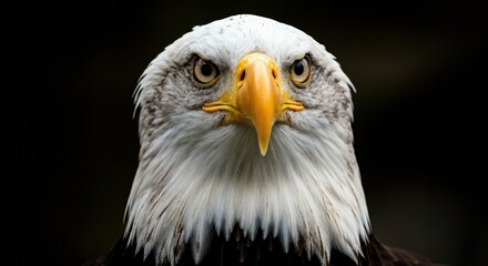Obraz premium Majestic bald eagle with piercing eyes and striking features