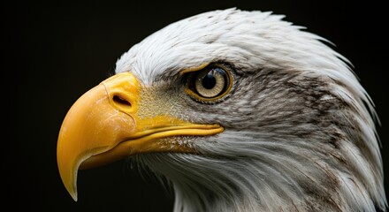 Obraz premium Majestic bald eagle showcasing its powerful features and keen gaze