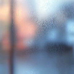 Frosted glass surface with blurred effect, creating dreamy atmosphere. soft colors and textures evoke sense of calm and tranquility