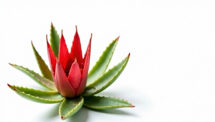 delicate red aloe flower isolated on white background, flowers, aloe, isolated
