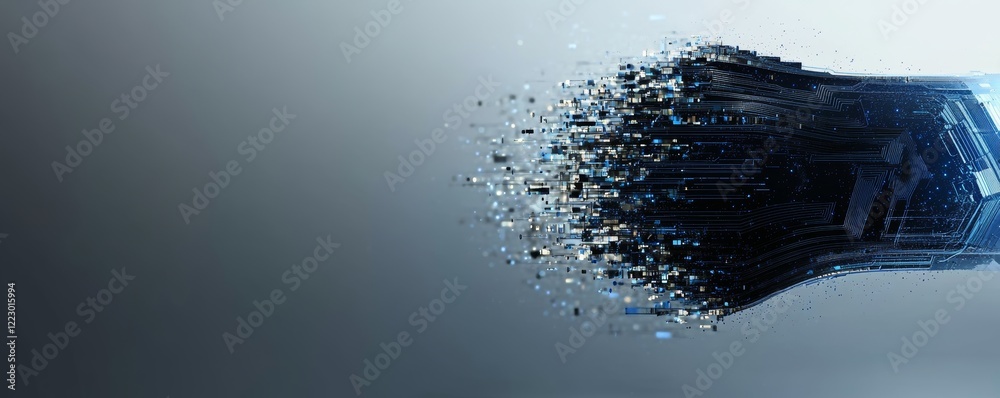Fototapete wide hi-tech setting, ideal for futuristic technology. depicts abstract engineering and sci-fi theme