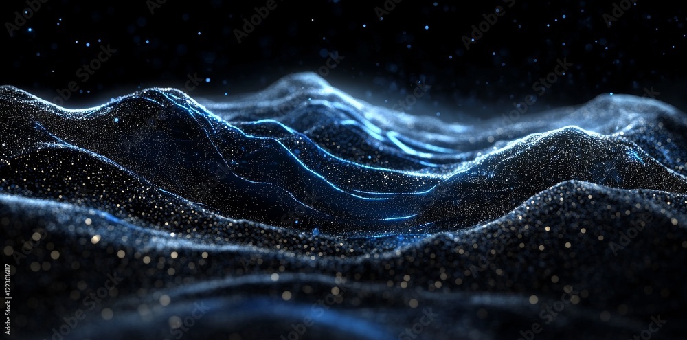 Poster in an abstract graphic design featuring science and technology, the internet connection. modern illu