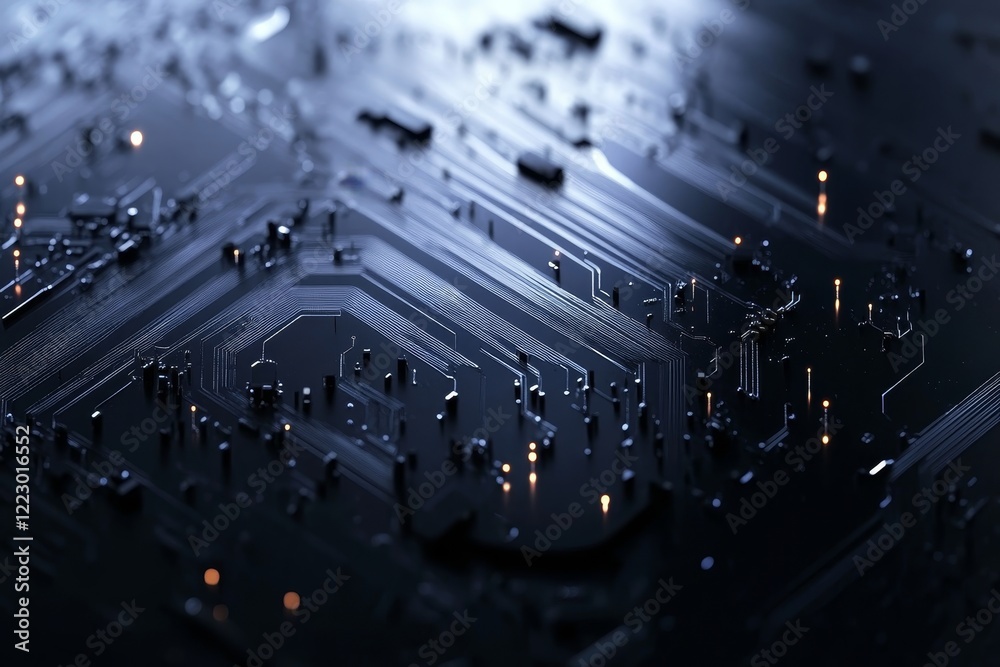 Poster Abstract background incorporating electronic print circuit dots and lines 012