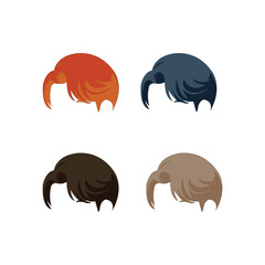 Flat design male hair collection, Trendy haircut icons in vector style