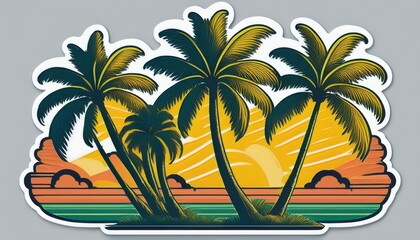 palm tree illustration  sticker