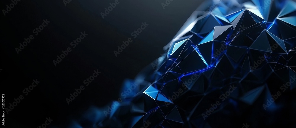 Poster Illustrated as a 3D rendering, this abstract wave includes moving dots and lines, symbolizing the flow of particles in cyber technology