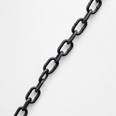 Fototapeta premium Black Metal Chain on White Background